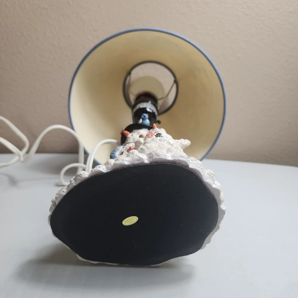 Jolly Snowman Family Christmas Table Lamp w/Shade